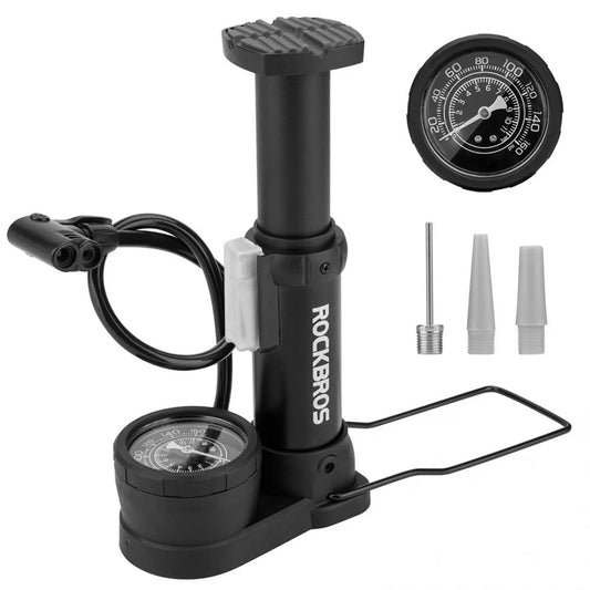 Bicycle Parts – Universal floor foot bicycle pump with pressure - Carlat