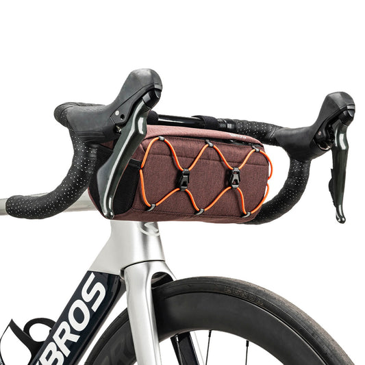 Bicycle handlebar bag with strap 2.2L - brown - Carlat