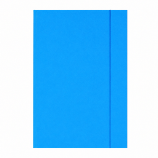Binders – Blue, varnished, glued, elastic-banded cardboard folder, A4+, 300 g/m²? - Carlat