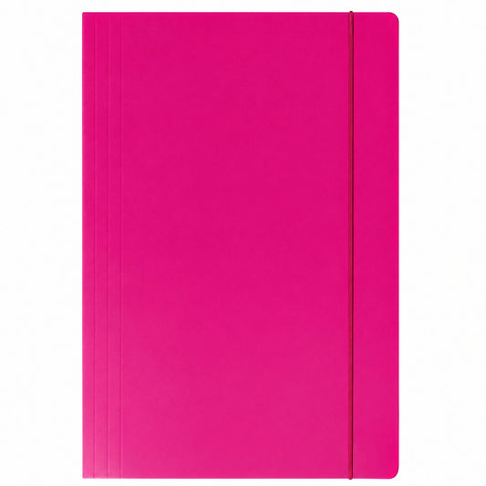 Binders – Pink, varnished, glued, elastic-banded cardboard folder, A4+, 300 g/m²? - Carlat