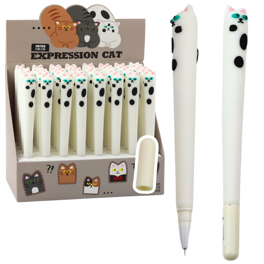Blue Cat Gel Pen, White Ink, Cap with Patches, 16.5 cm - Carlat