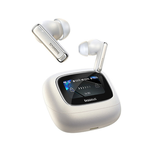 Bowie M2s Ultra TWS wireless headphones with screen - white - Carlat