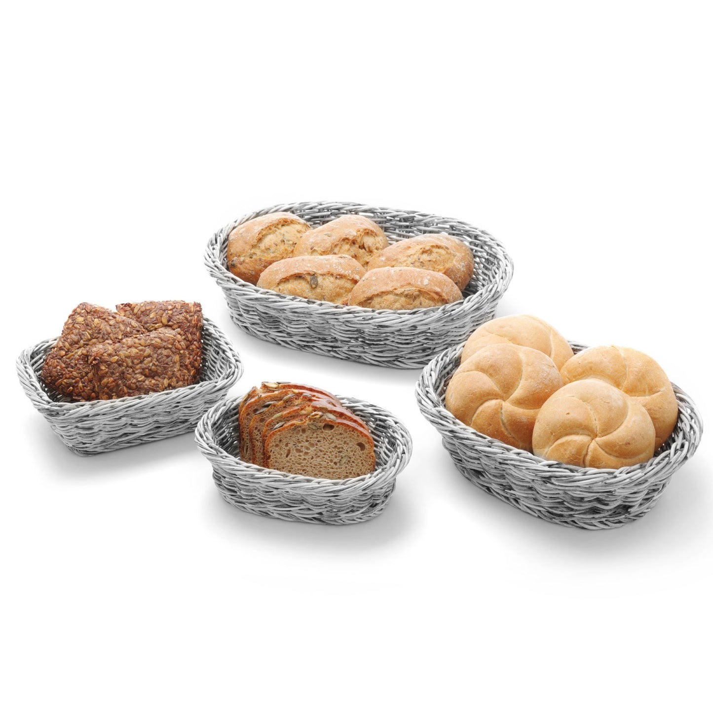 Bread Boxes & Bags – Rectangular polypropylene bread basket, gray - Carlat