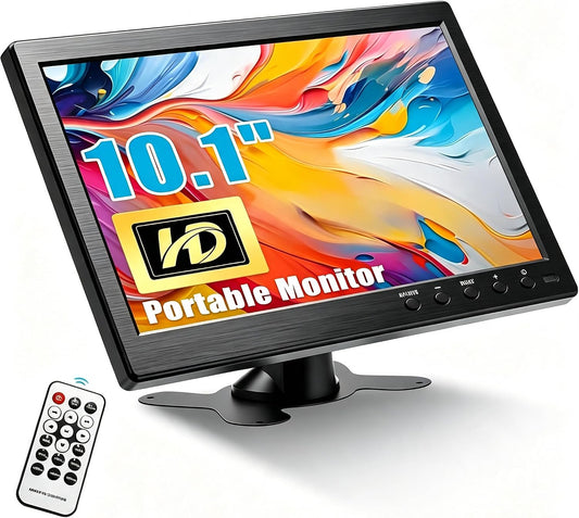 CAMECHO Portable TV 10.1 Inch Mini TV with HDMI VGA AV BNC Input - Small TV for Camping, Motorhome, CCTV Surveillance, Car Reversing Camera, PC Monitor, 1024 x 600 - Carlat