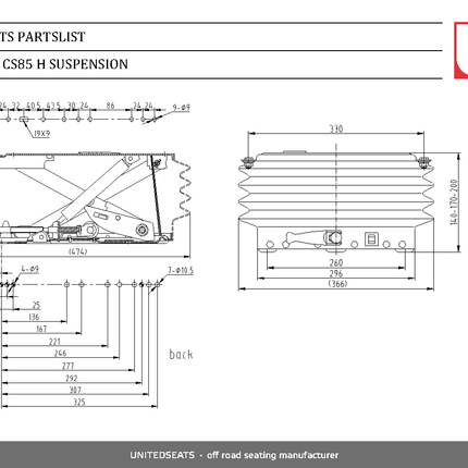 CS85/C8 Pro AH Mechanical suspension seat