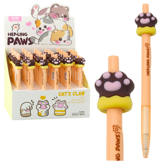 Cat Paw Gel Pen, Brown, Blue Ink, 15 cm, 0.5 mm - Carlat