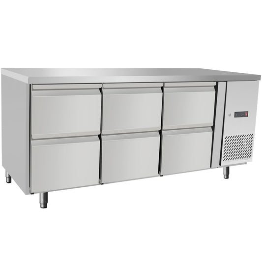 Catering cooling table with 6 drawers 204 l 400 W 1795x700x840 mm - Carlat