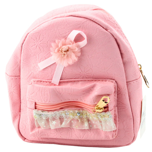 Children's Backpack with Embossed Bow and Ruffles, Pink, 20 cm, 2.5 L - Carlat