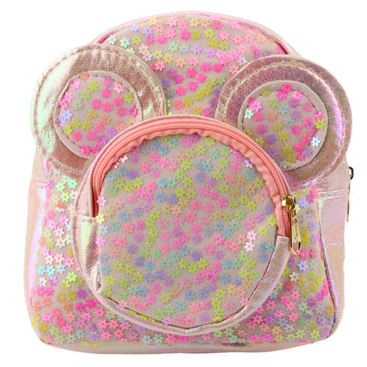 Children's Backpack with Sequins, Mouse Ears, Pink, 22 cm, 3 L - Carlat