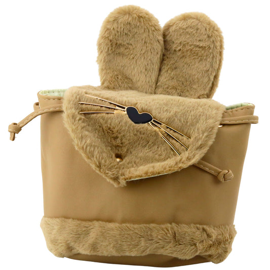 Children's Plush Backpack with Ears, Adjustable Strap, Beige, 22 cm, 4 L - Carlat