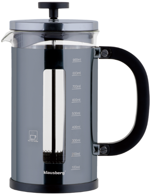 Coffee Makers – Piston-style coffee maker, 1 L, graphite color, Klausberg - Carlat