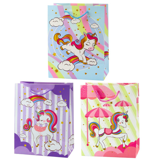 Colorful Unicorn Gift Bag for Kids, 23 x 16 x 10 cm - Carlat