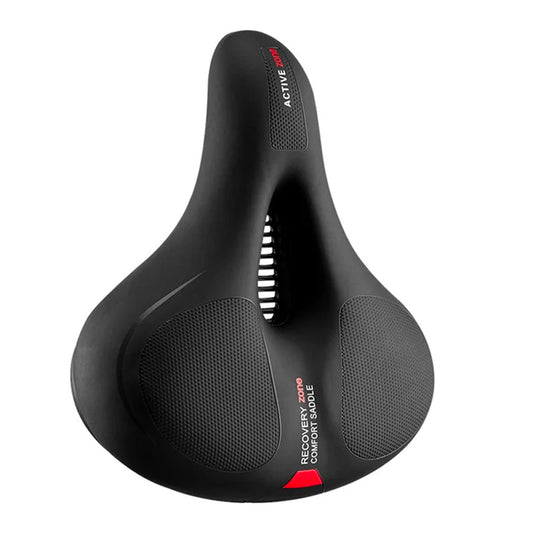 Comfortable bicycle saddle with reflectors - black and red - Carlat