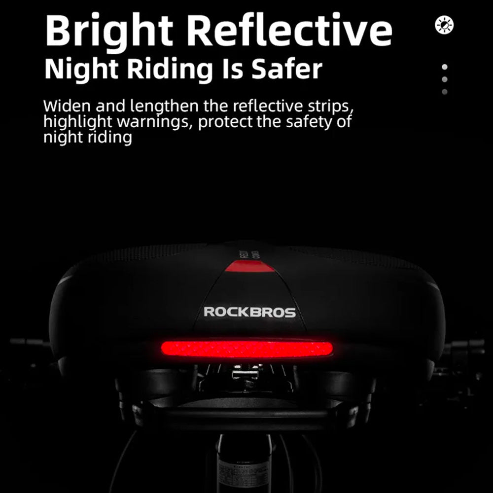 Comfortable bicycle saddle with reflectors - black and red - Carlat