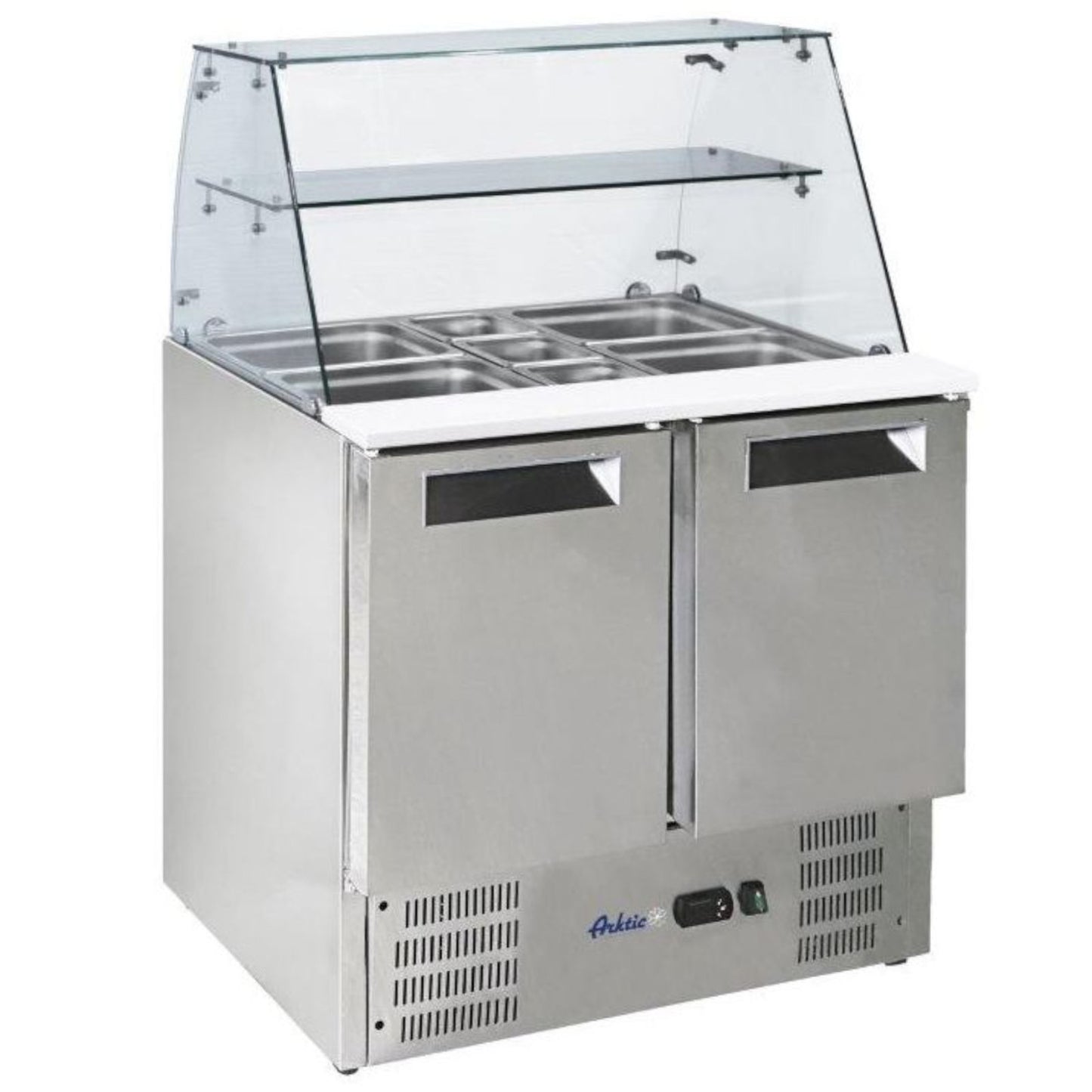 Commercial Refrigerators – 2-door salad cooling table with glass extension - Carlat