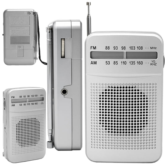 Compact, portable, travel-friendly, durable, pocket-sized FM radio powered by ER1072 batteries - Carlat