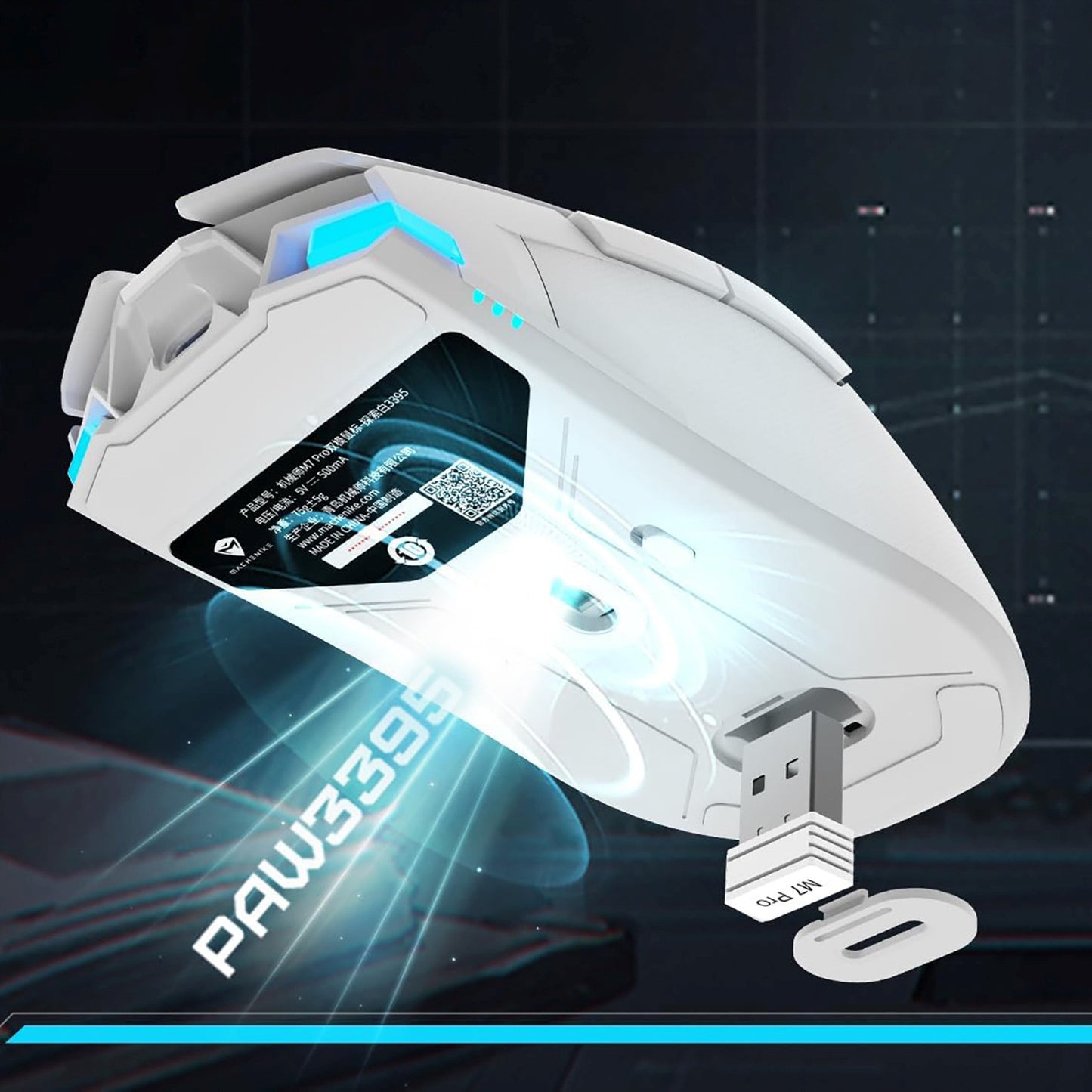 Computer Accessories – M7 Pro wireless gaming mouse - white - Carlat