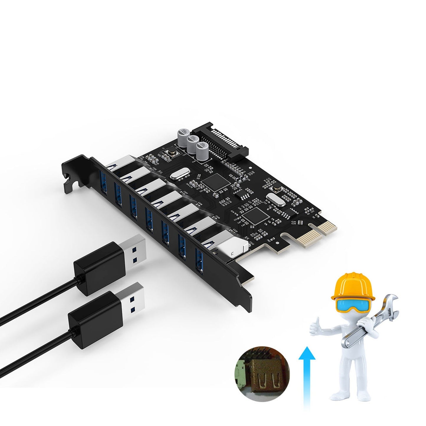 Computer Accessories – PCI-E expansion card - 7x USB 3.0 - Carlat