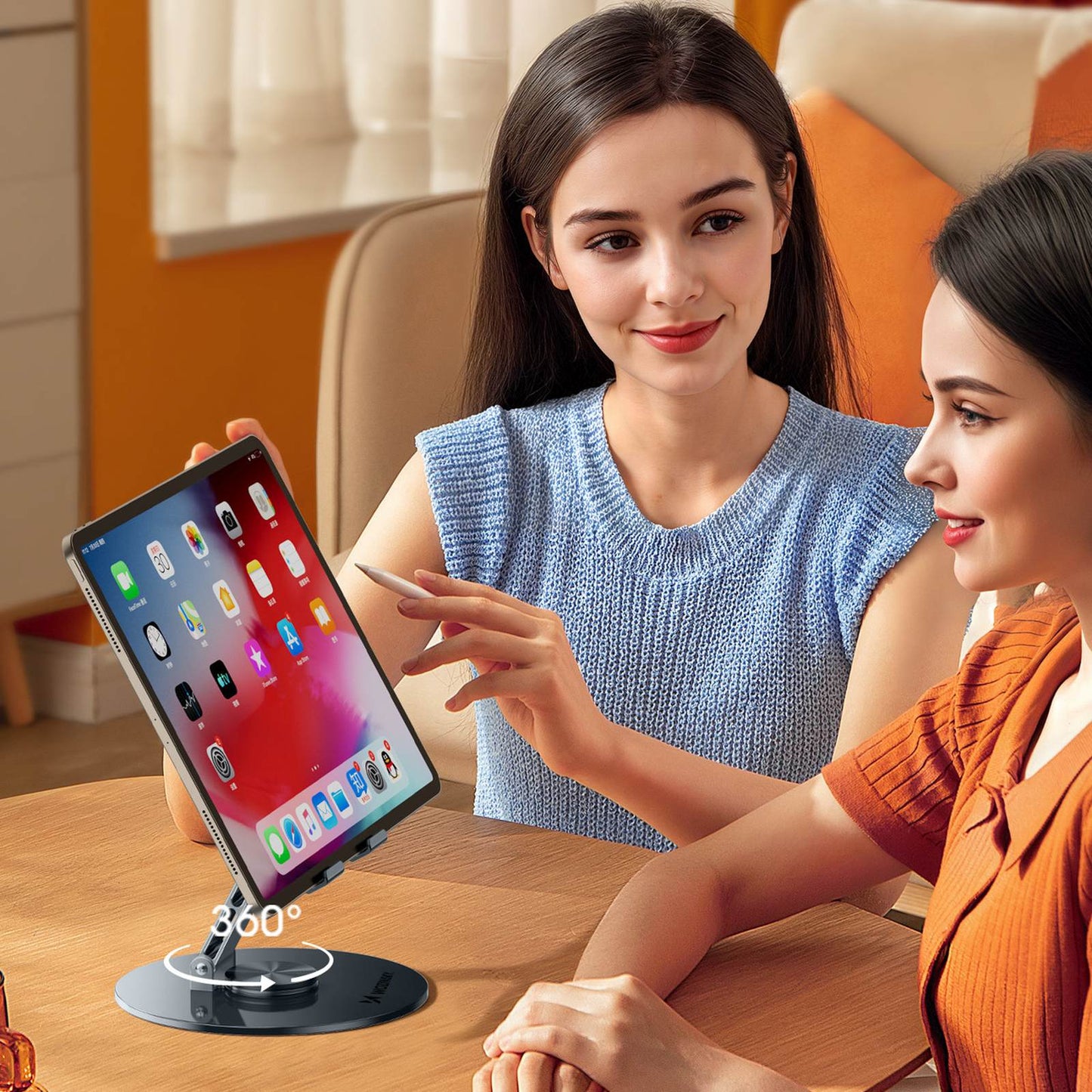 Computer Accessories – Tablet stand, foldable 360 degrees - gray - Carlat