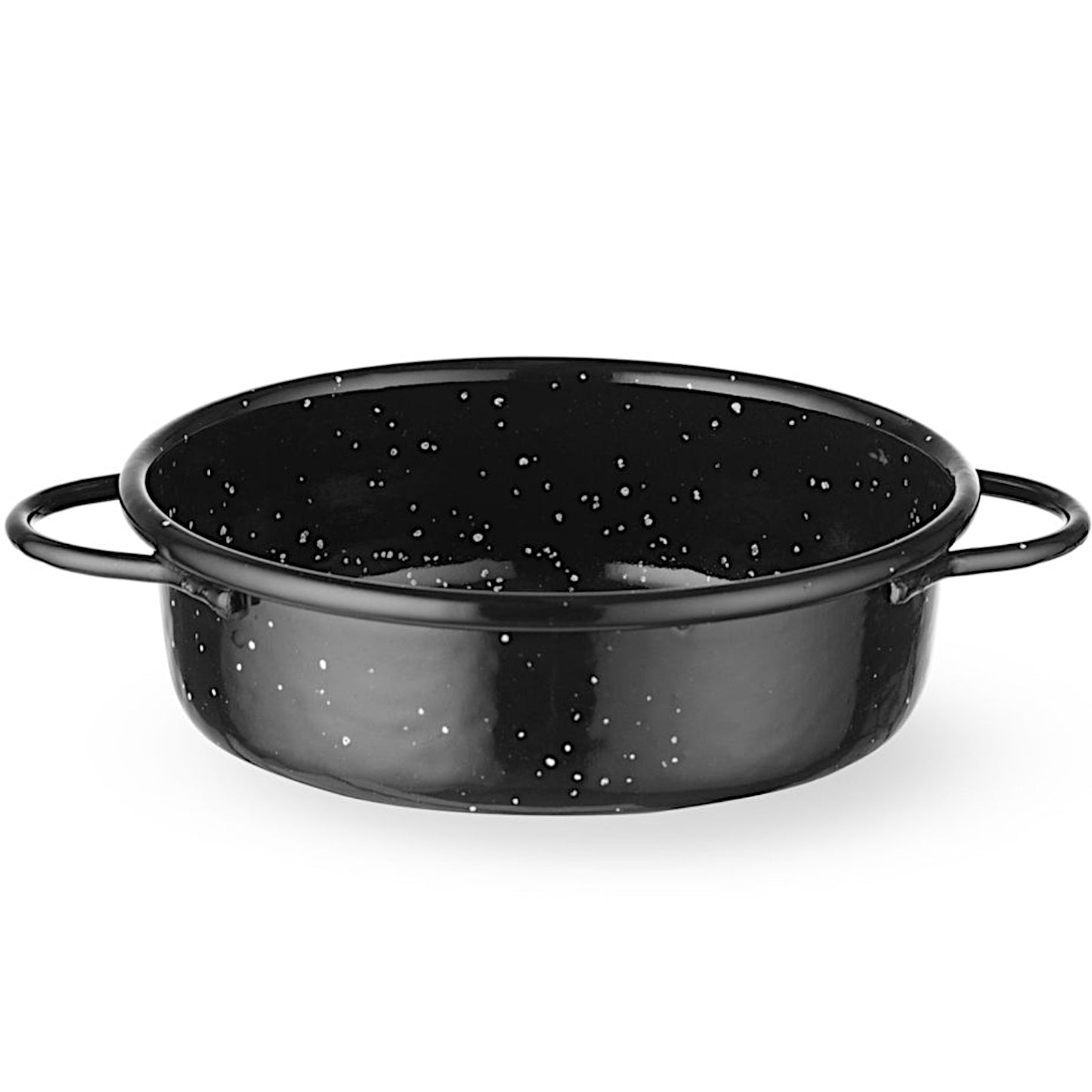 Cookware – Round enameled frying pan with handles. 120x40 mm - Carlat