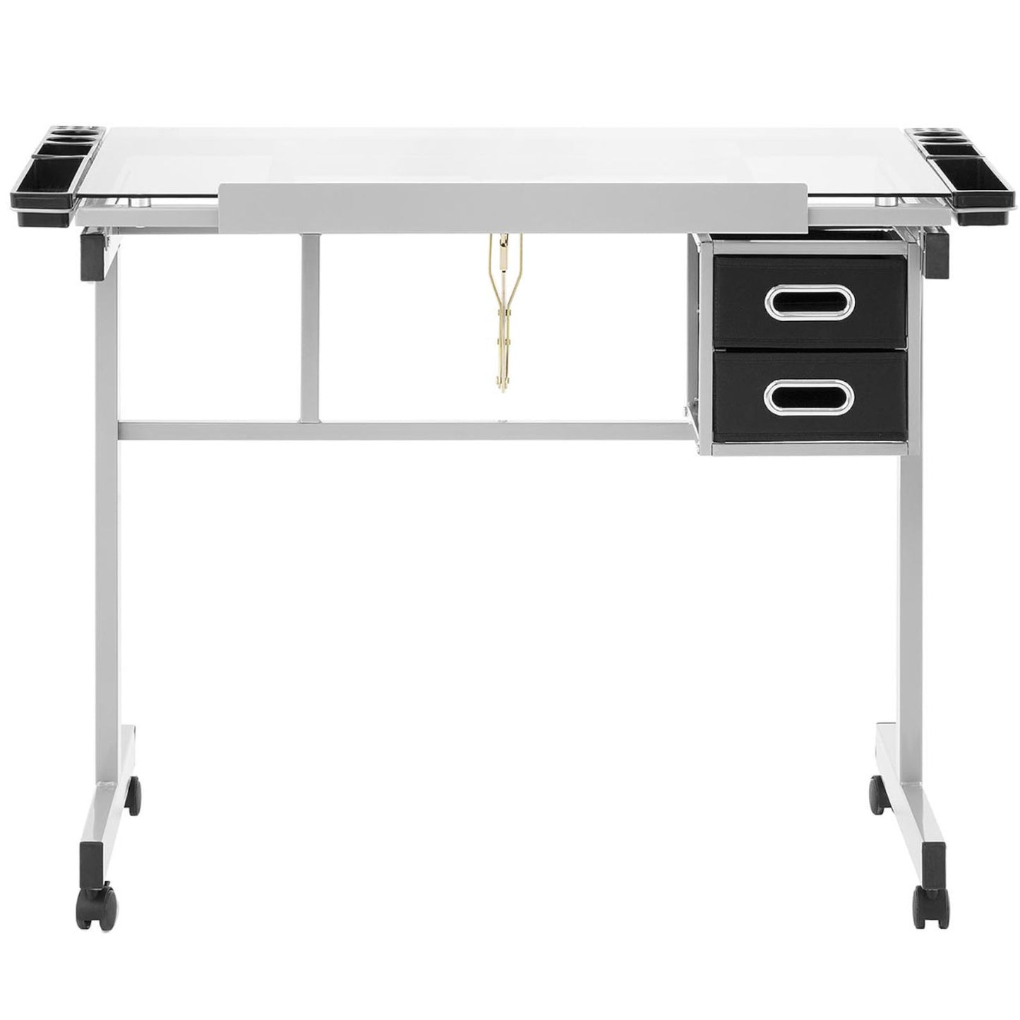 Desktop Computers – Desk, mobile glass drawing table with drawers - Carlat