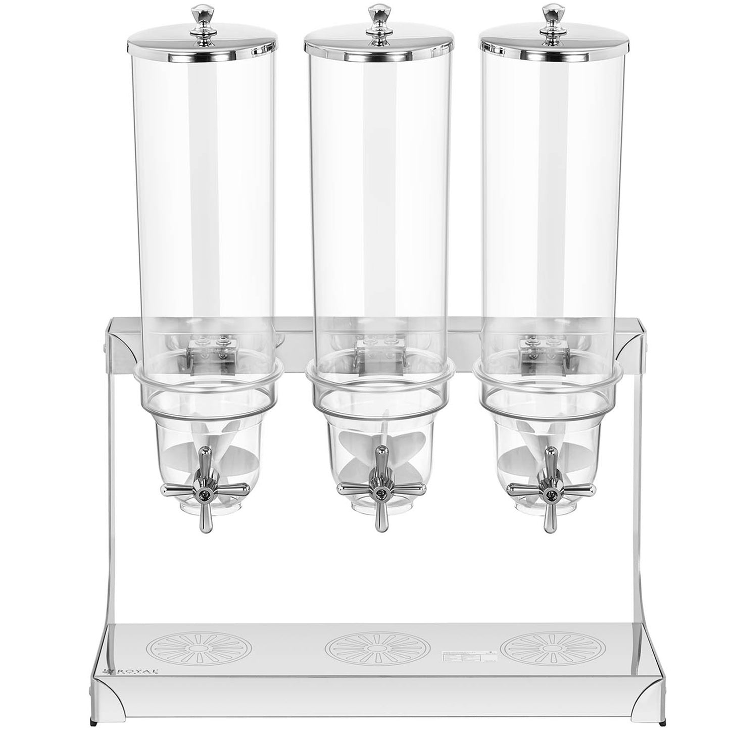 Dispenser for rice cereal candy transparent triple 10.5 l - Carlat