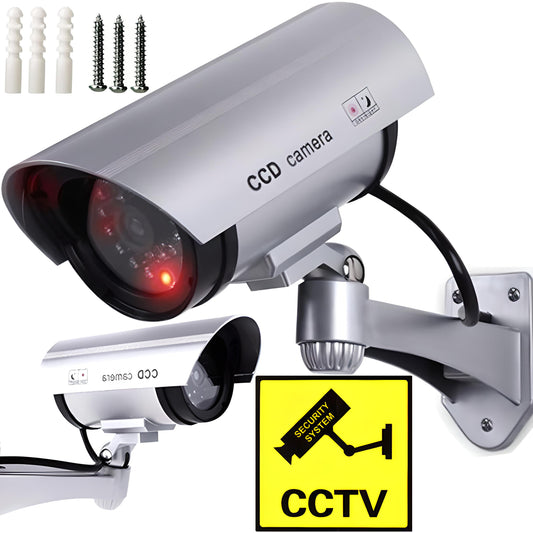 Dummy IR LED Outdoor Security Camera with LED - Silver E057 - Carlat