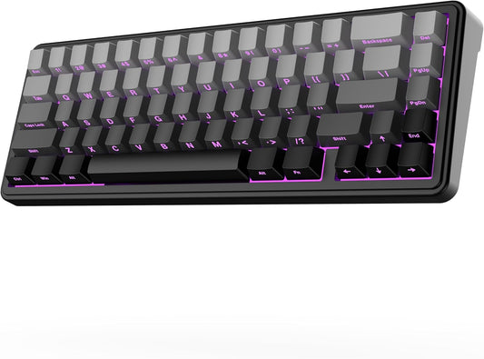 EPOMAKER x Aula F65 Mechanical Keyboard Wireless, Custom Gaming Keyboard Gasket with Hot-Swappable, RGB, Bluetooth/2.4GHz/Cable, Lubricated Linear Switches (Ombre Black, Reaper Switch) - Carlat