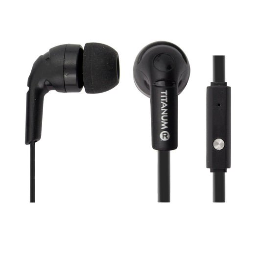 Earbuds – TH109K In-Ear Headphones with Microphone, Black (Titanum) - Carlat