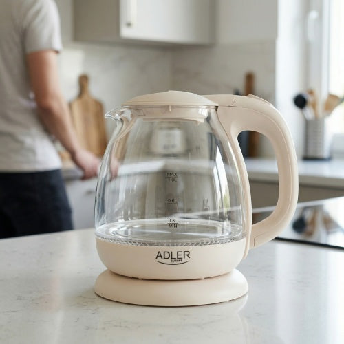 Electric kettles – AD 1283 cream 1.0-liter glass kettle - Carlat