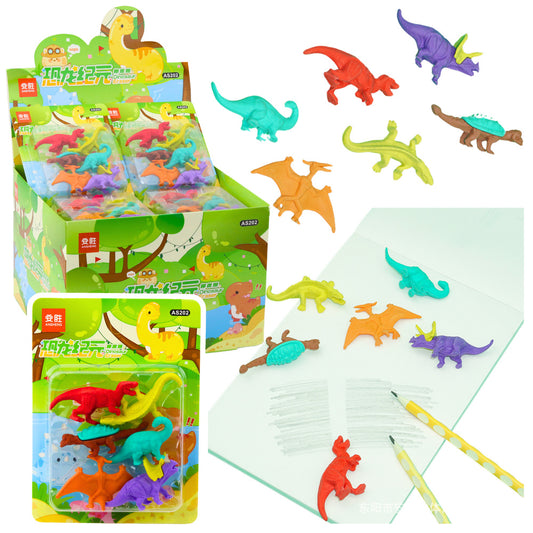 Erasers – School Dinosaur Eraser Set, 6-Piece - Carlat