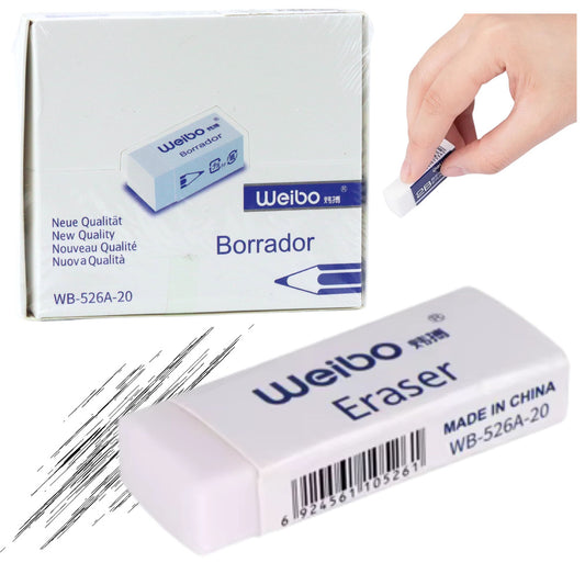 Erasers – White School and Office Eraser WB-526A -20, 6 cm - Carlat