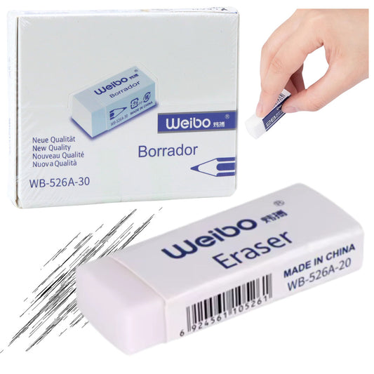 Erasers – White School and Office Eraser WB-526A -30, 4 cm - Carlat