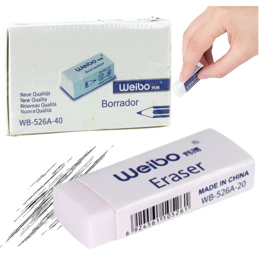 Erasers – White School and Office Eraser WB-526A-40, 3.5 cm - Carlat