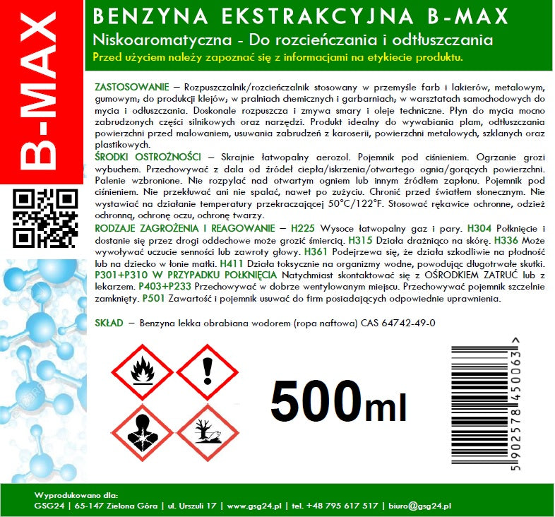 Extractive gasoline in B-MAX Spray 500ML - Carlat