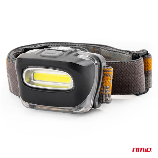 Flashlights, hand – COB headlamp with 3xaaa batteries 150flux ipx3 amio-02199 - Carlat