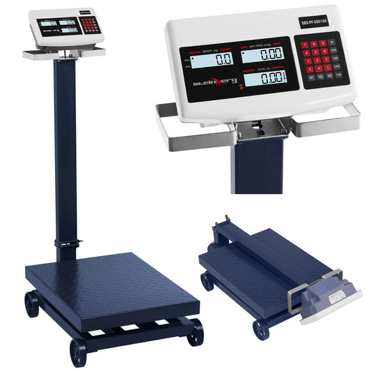 Food Service – Waga platformowa magazynowa z kółkami SBS-PF-600/100 LCD - Carlat