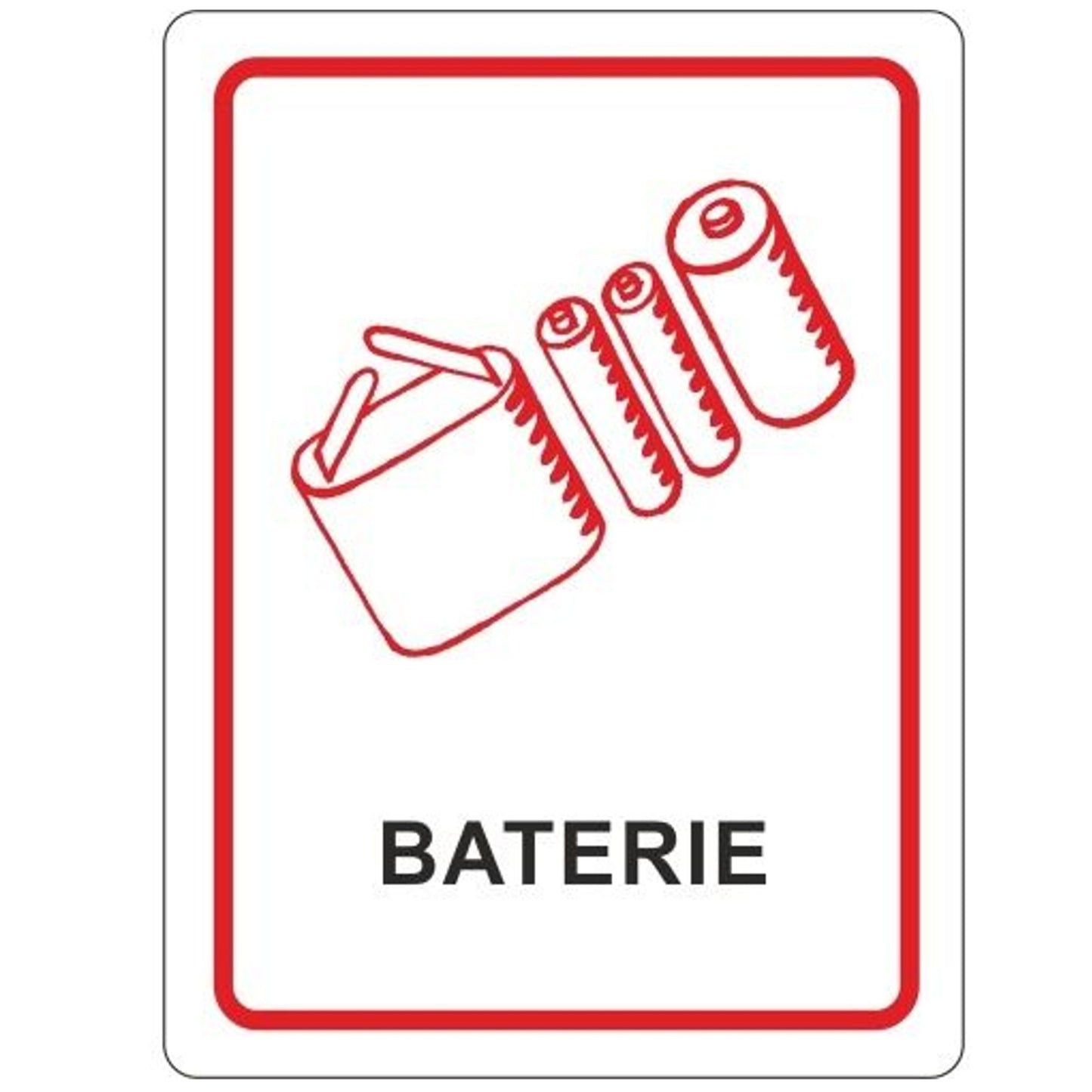 Food Storage Containers – Sticker for used BATTERIES container 16x12cm - Carlat