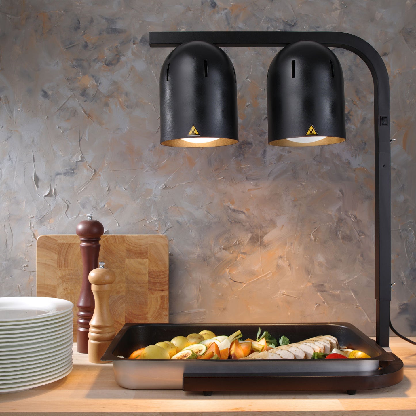 Food Warmers – Heating lamp for heating French fries, black, - Carlat
