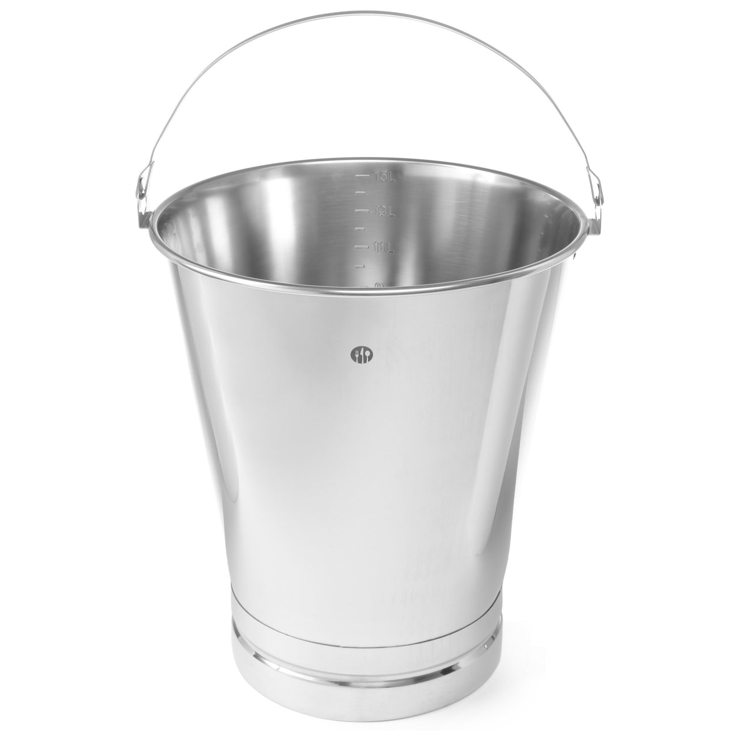 Food bucket for stainless steel kitchen with ring and 15L scale - Hendi 516720 - Carlat