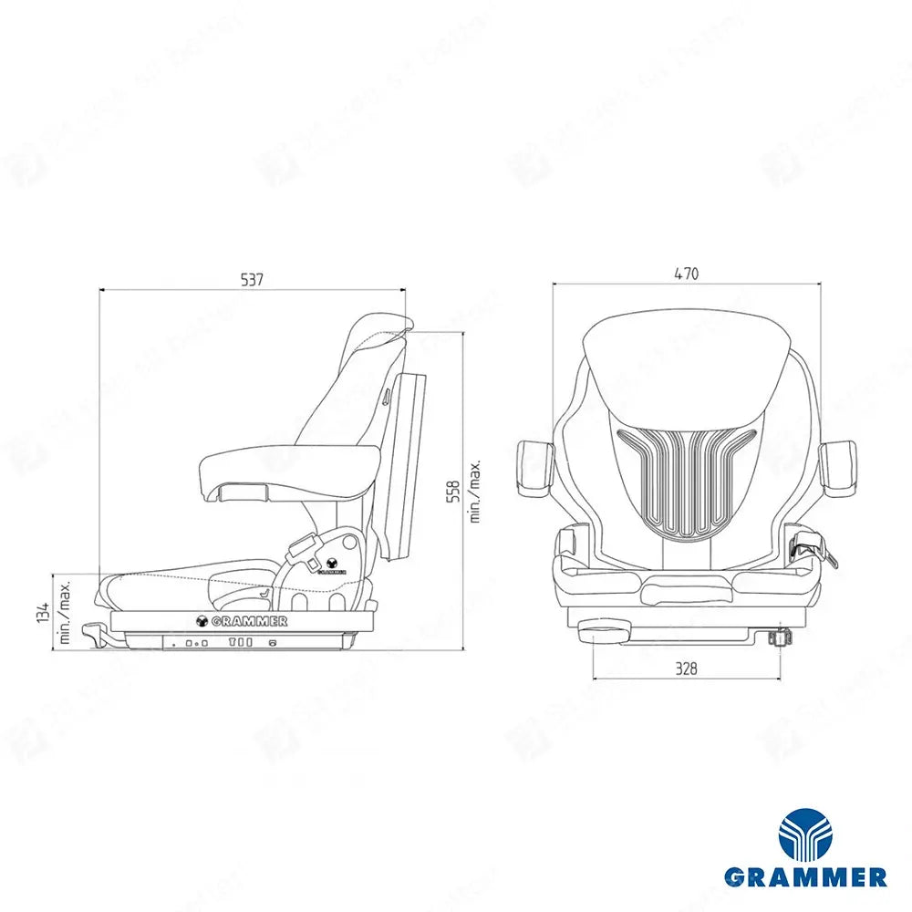 Grammer MSG65/521 forklift suspension seat PVC - Grammer Mechanical suspended seat (image 2)
