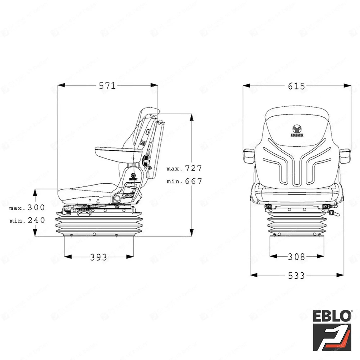 Grammer MSG95G/721) tractor air suspension seat fabric - Grammer Vehicle Seat (image 2)