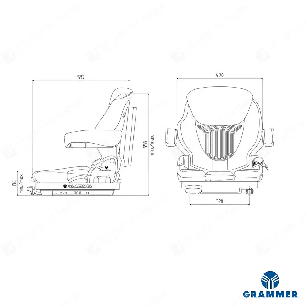 Grammer MSG65/521 forklift suspension seat fabric - Grammer Mechanical suspended seat (image 2)
