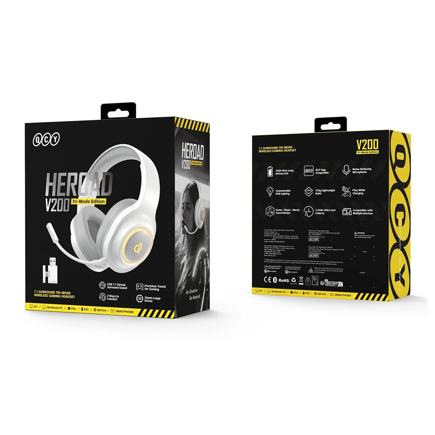 Gaming headphones, 7.1 sound, detachable microphone, 3 connection modes - Carlat