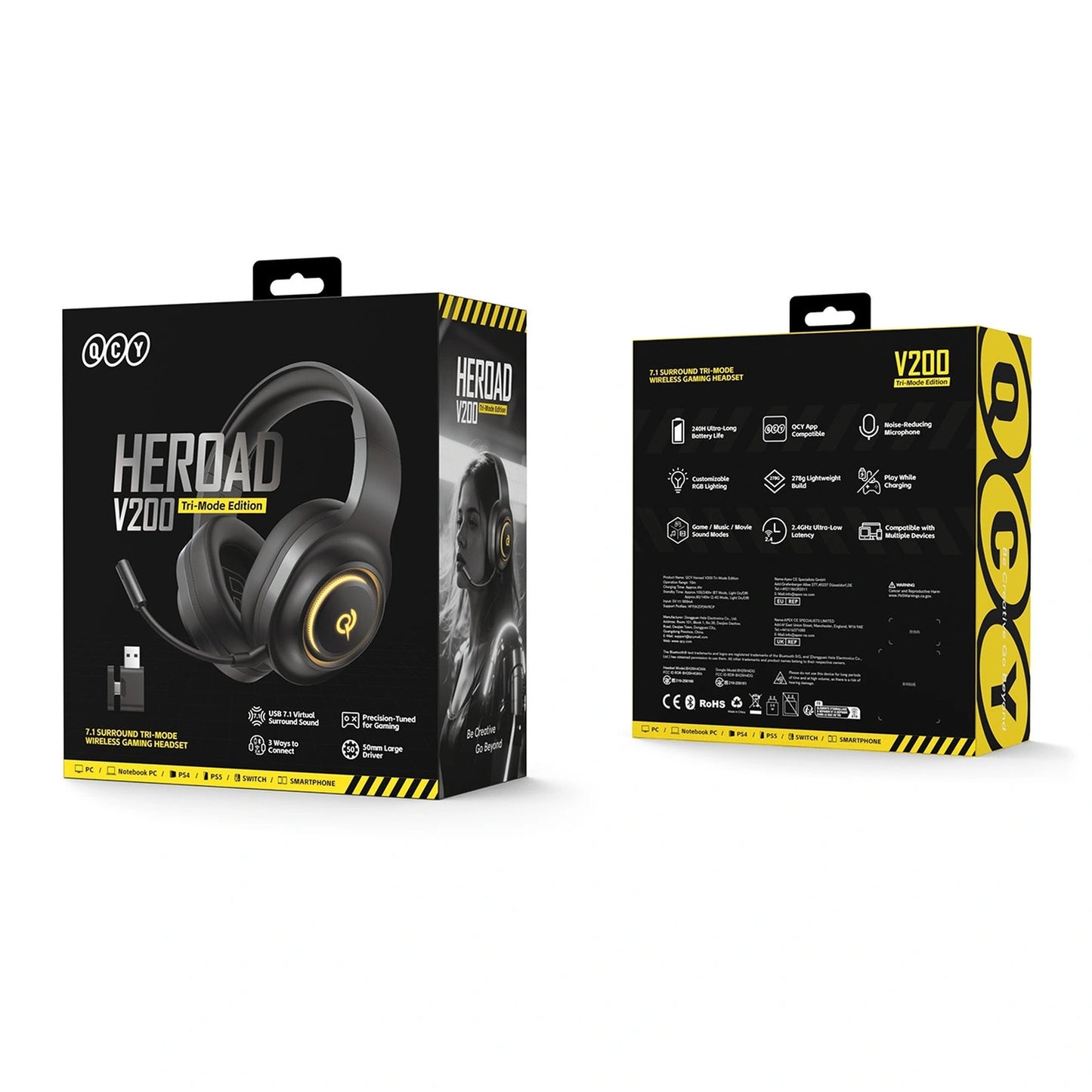 Gaming headphones, 7.1 sound, detachable microphone, 3 connection modes - Carlat