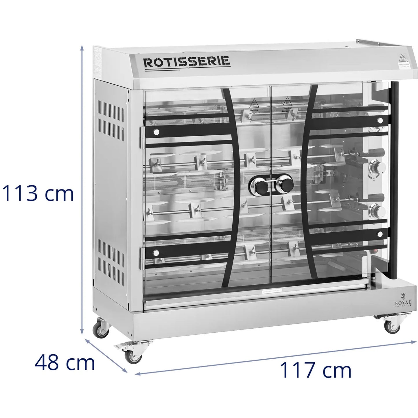 Gas rotisserie chicken roaster for propane-butane, 4 skewers, 16.5 kW - Carlat