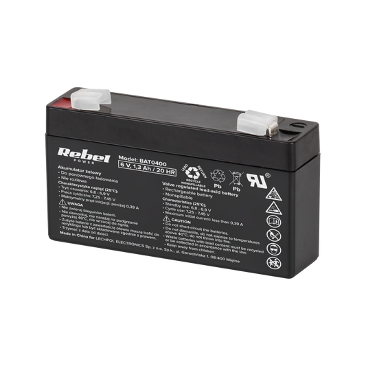 Gel batteries – Rebel 6V 1.3Ah Gel Battery - Carlat