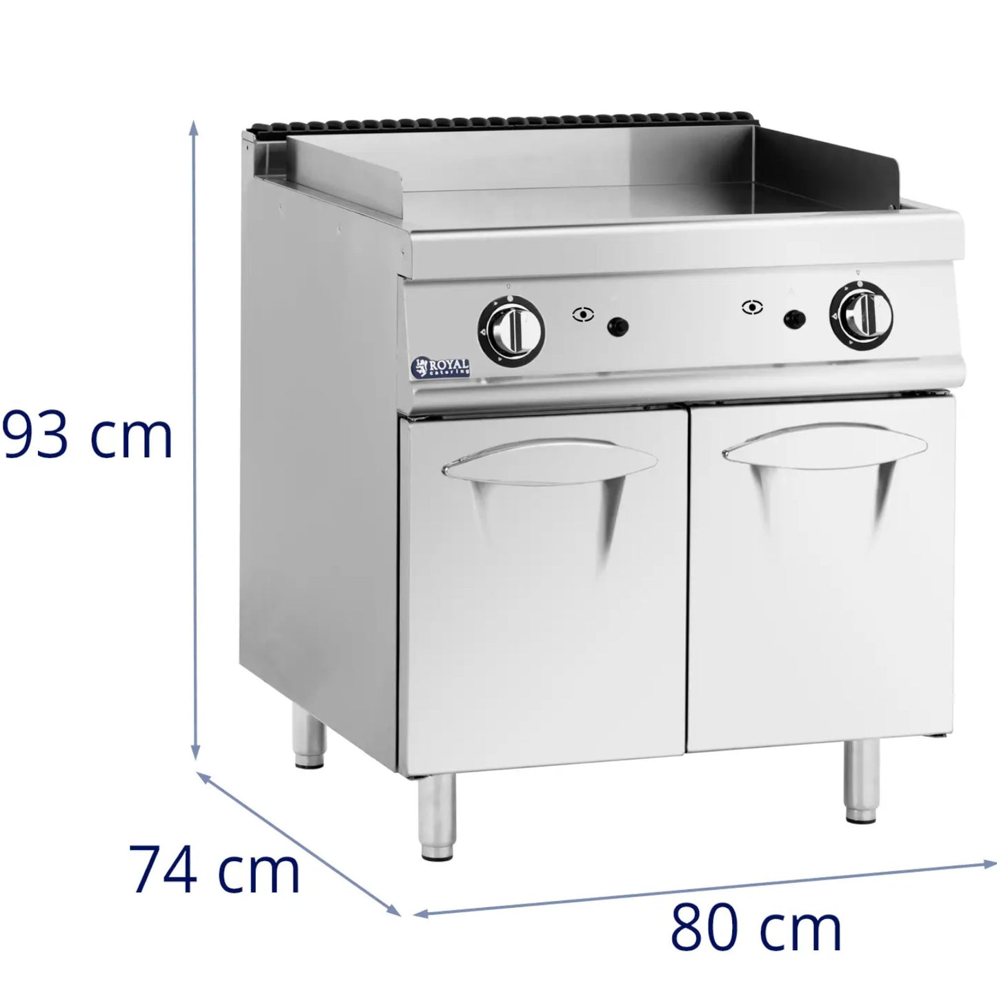 Grill, smooth grill plate with a cabinet for propane / LPG / natural gas 12 kW - Carlat