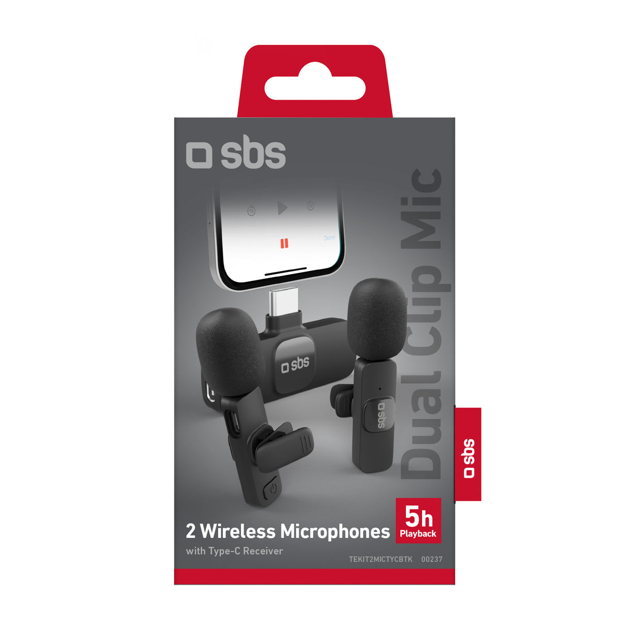 Headphones – Wireless lavalier microphones with USB-C receiver, black - Carlat