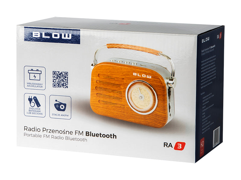 Home – 77-532# Blow RA3 Retro Portable Analog FM Bluetooth Radio - Carlat